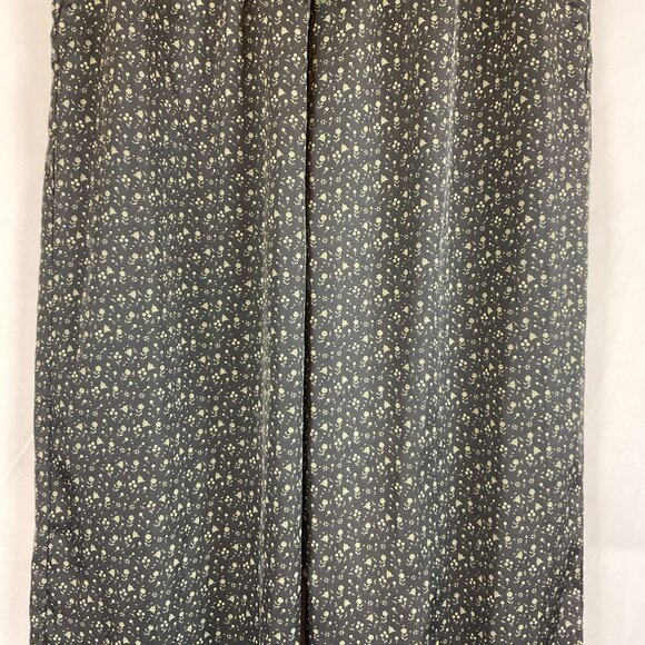 Bed to Brunch Pajama Set XS Black Green Print Tie Elastic Waist  Long Sleeve - Picture 13 of 16